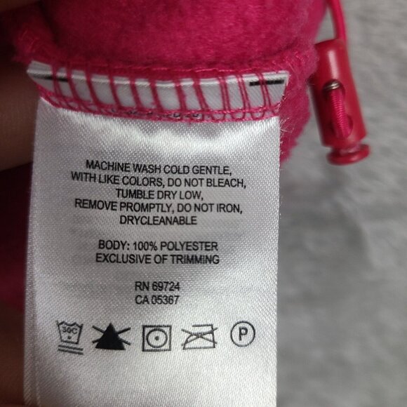 Columbia Girls Warm Fleece LS Full‎ Zip Solid Pink Sweater Jacket Youth Medium - Picture 7 of 8